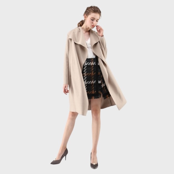 Beige Belted Coat - Picture 9 of 11